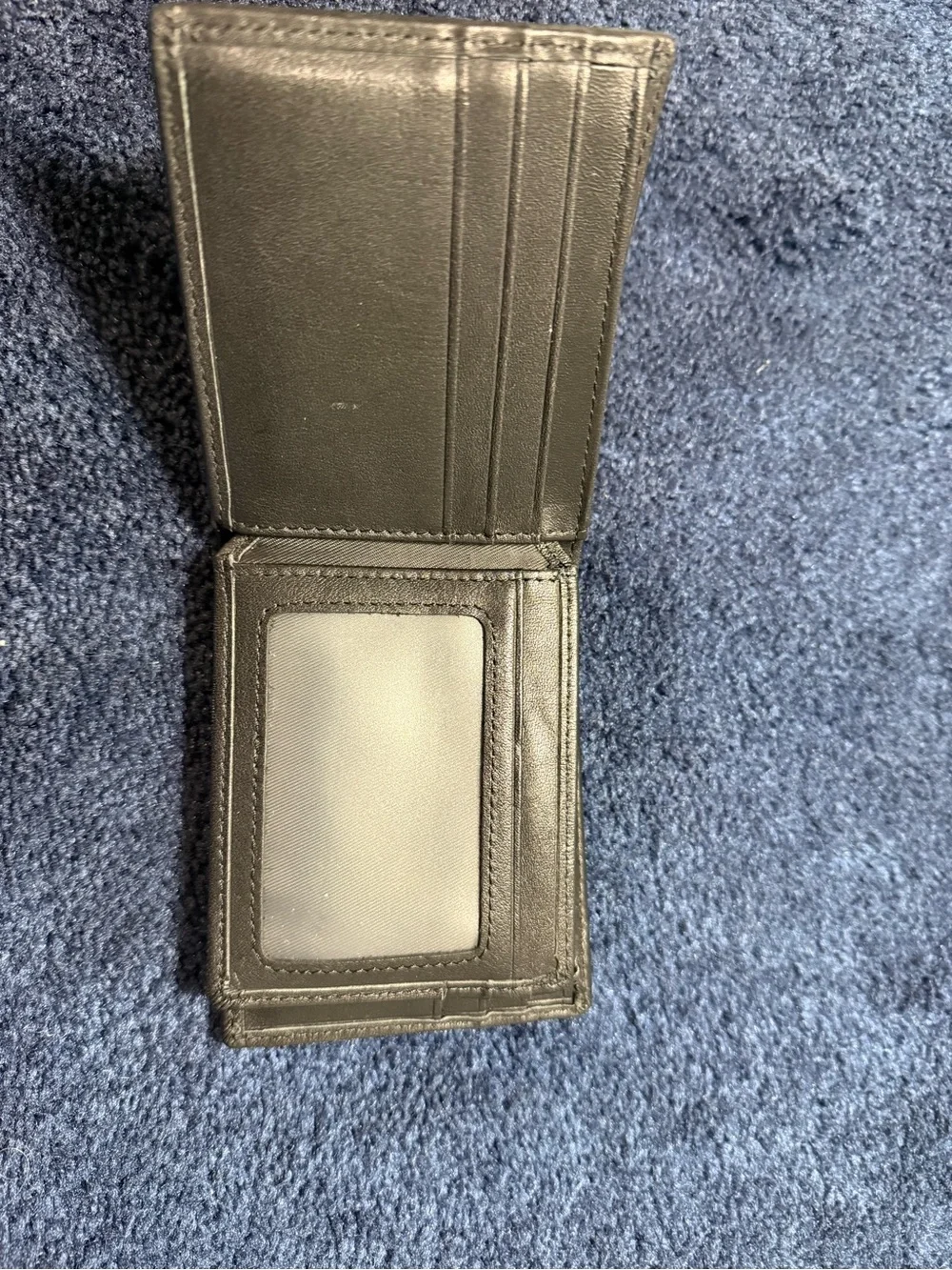 Men's Black Leather Bi-Fold Wallet - Classic Design